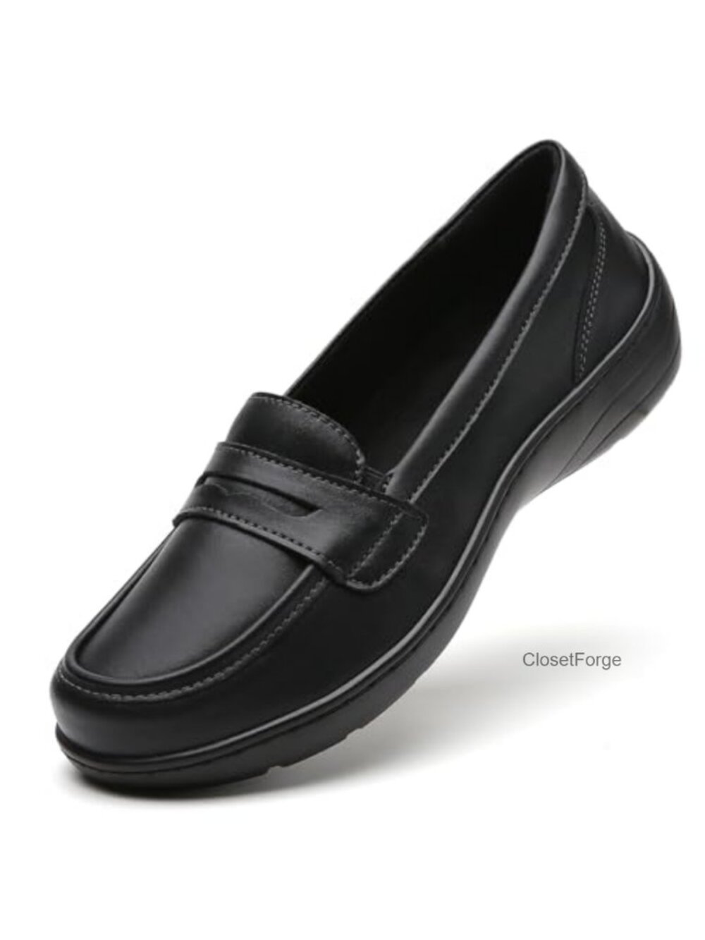 Women's Leather Slip On Loafers Orthopedic Comfort Flat Shoes Casual Work